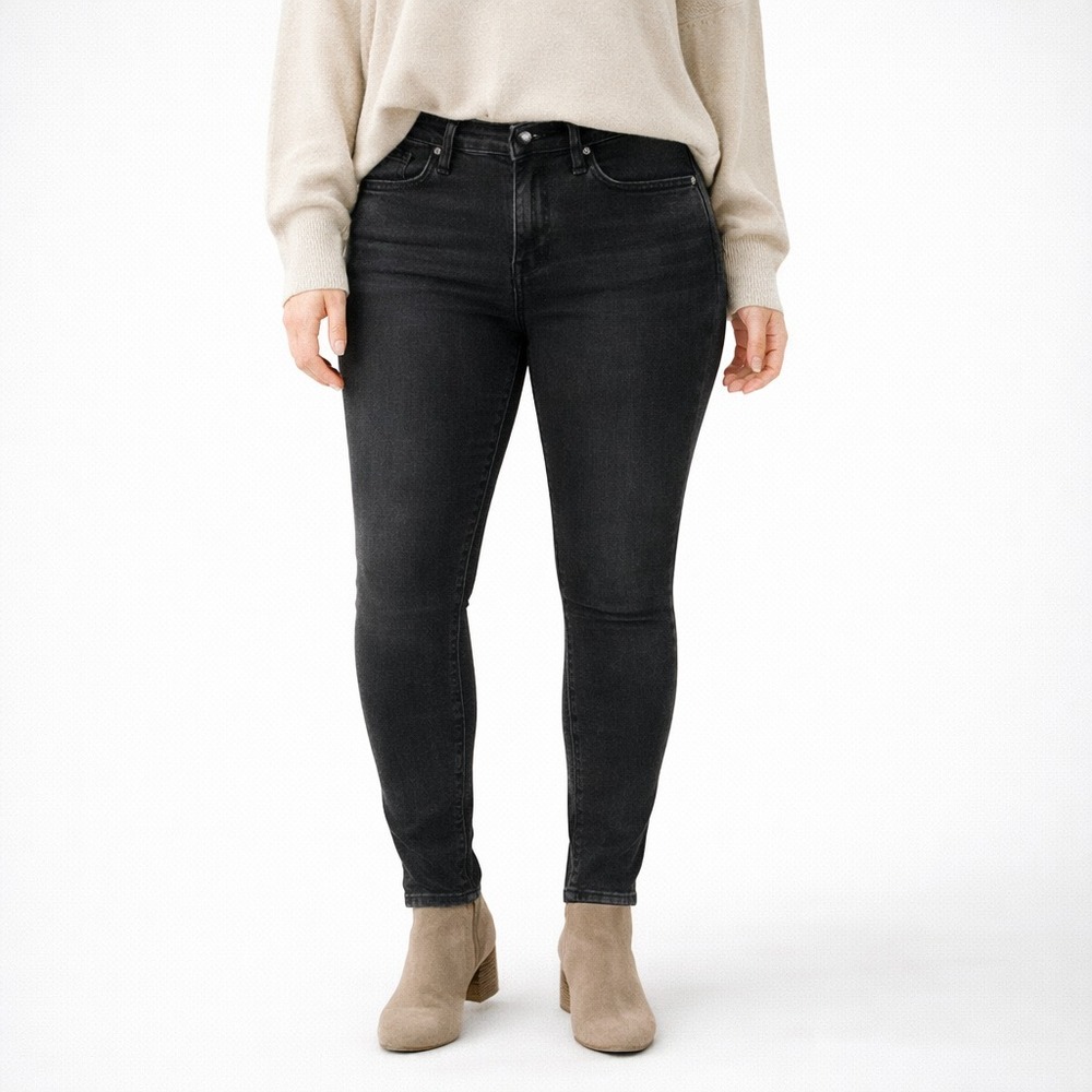 Madewell Roadtripper Skinny Jeans High Rise Stretch Denim 33 Black Bennett 28